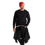 AC&Co / Altınyıldız Classics Standart Fit Normal Kesim İçi Polarlı Bisiklet Yaka Sweatshirt, Renk Siyah, Beden M