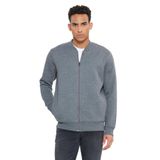 AC&Co / Altınyıldız Classics Standart Fit Normal Kesim İçi Polarlı Kolej Yaka Pamuklu Sweatshirt Ceket, Renk Antrasit-Melanj, Beden S