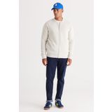AC&Co / Altınyıldız Classics Standart Fit Normal Kesim İçi Polarlı Kolej Yaka Pamuklu Sweatshirt Ceket, Renk Bej, Beden S