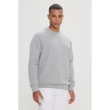 AC&Co / Altınyıldız Classics Standart Fit Normal Kesim Pamuk Bisiklet Yaka Erkek Sweatshirt Gri Melanj