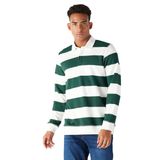 AC&Co / Altınyıldız Classics Standart Fit Normal Kesim Polo Yaka Pamuklu Sweatshirt, Renk Ekru K.Yesil, Beden XL