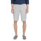 AC&Co/Altınyıldız Classics Comfort Fit Rahat Kesim%100 Pamuk Çizgili Yan Cep Şort, Renk Lacivert-Ekru, Beden L