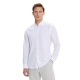 AC&Co/Altınyıldız Classics Düğmeli Yaka Tailored Slim Fit Oxford Gömlek, M, 4A2000000050, Beyaz, Erkek