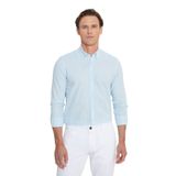 AC&Co/Altınyıldız Classics Erkek Açık Mavi%100 Pamuk Flamlı Oxford Slim Fit Düğmeli Yaka Gömlek, Açık Mavi, M