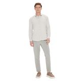 AC&Co/Altınyıldız Classics-Erkek Bej Slim Fit Dar Kesim Italyan Yaka Armürlü Gömlek (Bej/M)