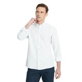 AC&Co/Altınyıldız Classics Erkek Beyaz Kırışmayan Teknik Oxford Gofre Desenli Slim Fit Dar Kesim Düğmeli Yaka Esnek Gömlek, Beyaz, S