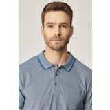 AC&Co/Altınyıldız Classics Erkek Çekmeyen Pamuklu Kumaş Regular Fit Rahat Kesim Indigo-beyaz Kıvrılmaz Polo Yaka Cepli Tişört, INDIGO-BEYAZ, XL