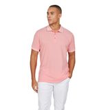 AC&Co/Altınyıldız Classics Erkek Çekmeyen Pamuklu Kumaş Slim Fit Dar Kesim Pembe-Beyaz Kıvrılmaz Polo Yaka Tişört, Pembe-Beyaz, 3XL