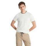 AC&Co/Altınyıldız Classics Erkek Ekru%100 Pamuk Standart Fit Normal Kesim Bisiklet Yaka Triko Tişört, Ekru, L