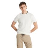 AC&Co/Altınyıldız Classics Erkek Ekru%100 Pamuk Standart Fit Normal Kesim Bisiklet Yaka Triko Tişört, Ekru, M