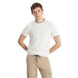 AC&Co/Altınyıldız Classics Erkek Ekru%100 Pamuk Standart Fit Normal Kesim Bisiklet Yaka Triko Tişört, Ekru, XL