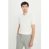 AC&Co/Altınyıldız Classics Erkek Ekru%100 Pamuk Standart Fit Normal Kesim Polo Yaka Triko Tişört, Ekru, L