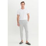 AC&Co/Altınyıldız Classics Erkek Gri Melanj Pamuklu Standart Fit Normal Kesim Beli Lastikli Cepli Pijama Altı, Gri Melanj, M