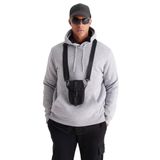AC&Co/Altınyıldız Classics-Erkek Gri Melanj Standart Fit Içi Polarlı 3 Iplik Kapüşonlu Kanguru Cepli Pamuklu Sweatshirt