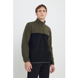 AC&Co/Altınyıldız Classics Erkek Haki-Siyah Standart Fit Dik Yaka İçi Polarlı Çift Renk Polar Sweatshirt, HAKI-SIYAH, XL