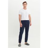 AC&Co/Altınyıldız Classics Erkek Lacivert Pamuklu Standart Fit Pijama Altı Normal Kesim Beli Lastikli Cepli, Lacivert, S