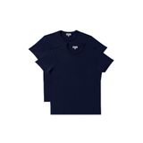 AC&Co/Altınyıldız Classics-Erkek Lacivert Slim Fit Dar Kesim Bisiklet Yaka%100 Pamuk 2'li Tişört Paketi (Lacivert/XS)