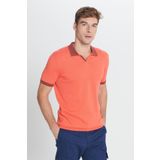 AC&Co/Altınyıldız Classics Erkek Mercan Standart Fit Normal Kesim Polo Yaka%100 Pamuk Triko Tişört, Mercan, L
