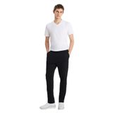 AC&Co/Altınyıldız Classics Erkek Siyah-Beyaz Pamuklu Rahat V Yaka Beli Lastikli Cepli Pijama Takımı, Siyah-Beyaz, L