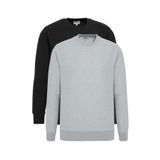 AC&Co/Altınyıldız Classics Erkek Siyah-Gri Melanj 2'li Paket Pamuklu Standart Fit Normal Kesim Bisiklet Yaka Sweatshirt, SIYAH-GRI MELANJ, XL