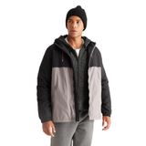 AC&Co/Altınyıldız Classics Erkek Siyah-Gri Standart Fit Normal Kesim Dik Yaka Soğuk Geçirmez İçi Polarlı Yan Cep Mont, Siyah-Gri, XL
