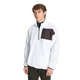 AC&Co/Altınyıldız Classics Oversize Bol Kesim Bato Yaka Cep Detaylı Fermuarlı Soğuk Geçirmez Polar Sweatshirt, Renk Beyaz, Beden S
