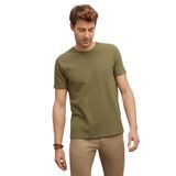 AC&Co/Altınyıldız Classics Slim Fit Dar Kesim Bisiklet Yaka Kısa Kollu Yumuşak Tuşeli Basic Tişört, Renk Haki, Beden S