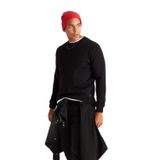 AC&Co/Altınyıldız Classics Standart Fit Normal Kesim İçi Polarlı Bisiklet Yaka Sweatshirt, Renk Siyah, Beden 2XL