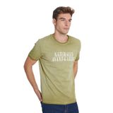 AC&Co/Altınyıldız Classics Standart Fit Normal Kesim%100 Pamuk Baskılı Bisiklet Yaka Tişört, Renk Haki, Beden M