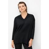 Accort V Yaka Basic Triko Tunik-Siyah - 2