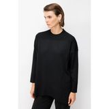 Accort Yuvarlak Yaka Basic Triko Tunik-Siyah - 1