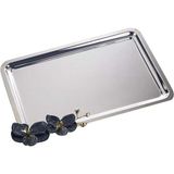 Accract Orchid Silver Orkide Yaprağı Motifli Tepsi - Gümüş - Standart