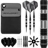 Accudart Yumuşak Uçlu Dart Seti 4.0 - Tungsteel Barrel - Tutarlı Kavrama için Yuvarlak Oluklar - Polikarbonat Miller - Kullanışlı Saklama için Cep Cüzdanı - Elektronik Dart Tahtaları için İdeal