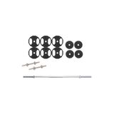 ACD Spor 50 kg Döküm Ağırlık Halter Dambıl Seti 120 cm Uzun Barlı Set