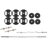 ACD Spor 55 kg Döküm Ağırlık Halter Dambıl 150 cm Uzun Bar ve Z Bar Set