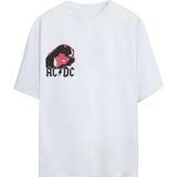 Ac/dc - Oversize T-Shirt - Beyaz - XL