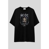 Ac/dc Rock Band Unisex T-Shirt | %100 Pamuk Siyah Baskılı Vintage Rock Müzik Temalı Özel Tasarım Tee - XL
