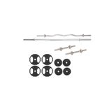 ACDSPOR 45 Kg Demir Döküm Halter Dambıl Ağırlık 120 Cm Uzun Bar Ve Z Barlı Set