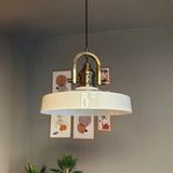 Açe Beyaz Tekli Delikli Eskitme Başlık Avize Retro Sarkıt Ofis Showroom Salon Mutfak Avizeleri