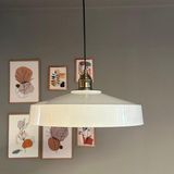 Açe Beyaz Tekli Eskitme Lale Başlık Avize Retro Sarkıt Ofis Showroom Salon Mutfak Avizeleri