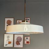 Açe Beyaz Tekli Ince Eskitme Başlık Avize Retro Sarkıt Ofis Showroom Salon Mutfak Avizeleri
