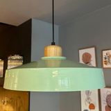 Açe Mint Tekli Geniş Ahşap Başlık Avize Retro Sarkıt Ofis Showroom Salon Mutfak Avizeleri - 1