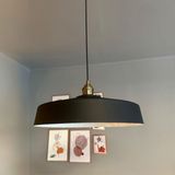 Açe Siyah Tekli Eskitme Lale Başlık Avize Retro Sarkıt Ofis Showroom Salon Mutfak Avizeleri