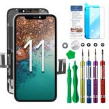 Ace Tech Cellular LCD Ekran Değiştirme iPhone 11 6,1 inç (Model A2111, A2223, A2221) ile Uyumlu 3D Dokunmatik Ekran Dijitalleştirici Çerçeve Montaj Onarım Kiti Onarım Aletleri ile