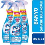 Ace Ultra Çamaşır Suyu Köpük Banyo Çiçek Kokulu 700Ml X3