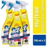 Ace Ultra Mutfak Yağ Çözücü Sprey 750 ml – Çamaşır Suyu İçermeyen, Limon ve Bergamot Aromalı Güçlü Temizlik - 700 ml