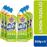 Ace Ultra Yoğun Kıvamlı Çamaşır Suyu Limon Tazeliği 810G X6 Yağ Sökücü Etkili Hijyen Bariyeri - 810 ml