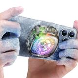 ACEDAYS Telefon Soğutucu,Yarı İletkenli Soğutma Çipi ile RGB Şeffaf Telefon Soğutma Fanı, Mobil Oyun için Sıcaklık Göstergeli Manyetik Cep Telefonu Radyatörü,Tiktok Canlı Akışı