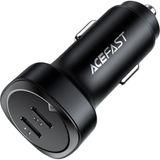 Acefast 72W 2X USB-C 2 Port Hızlı Araç Şarj Aleti Araç Güç Adaptörü iPhone & Android & iPad & MacBook Type-C - B2 (Acefast Türkiye Garantili) - Siyah