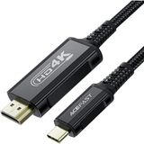 Acefast USB-C to HDMI 4K HDR Destekli 1.8 Metre Video Aktarım Kablosu - C1-10 (Acefast Türkiye Garantili) - Siyah - Renk